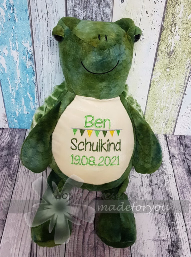 Personalisiert Einschulungs-Tasse “In Der 1. Klasse Chillen” – Mit Schildkröte & Namen – 300 Ml, Hellgrün